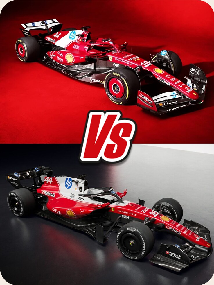 Deux monoplaces de Formule 1 face à face